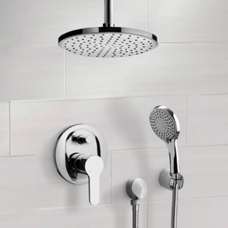 Shower Faucet Ceiling Rain Shower System with Handheld, Rain Shower Head, Shower Faucet Set Remer SFH40